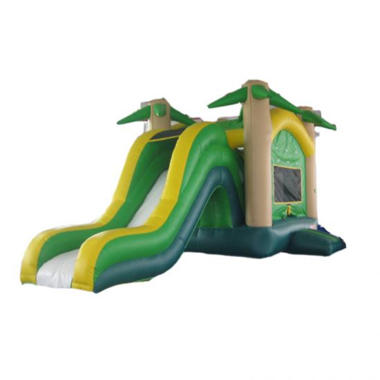 Inflatable commercial slide with jumper house